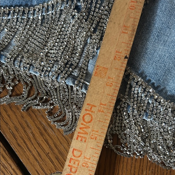 Denim Rhinestone Fringe Skirt - Picture 11 of 16
